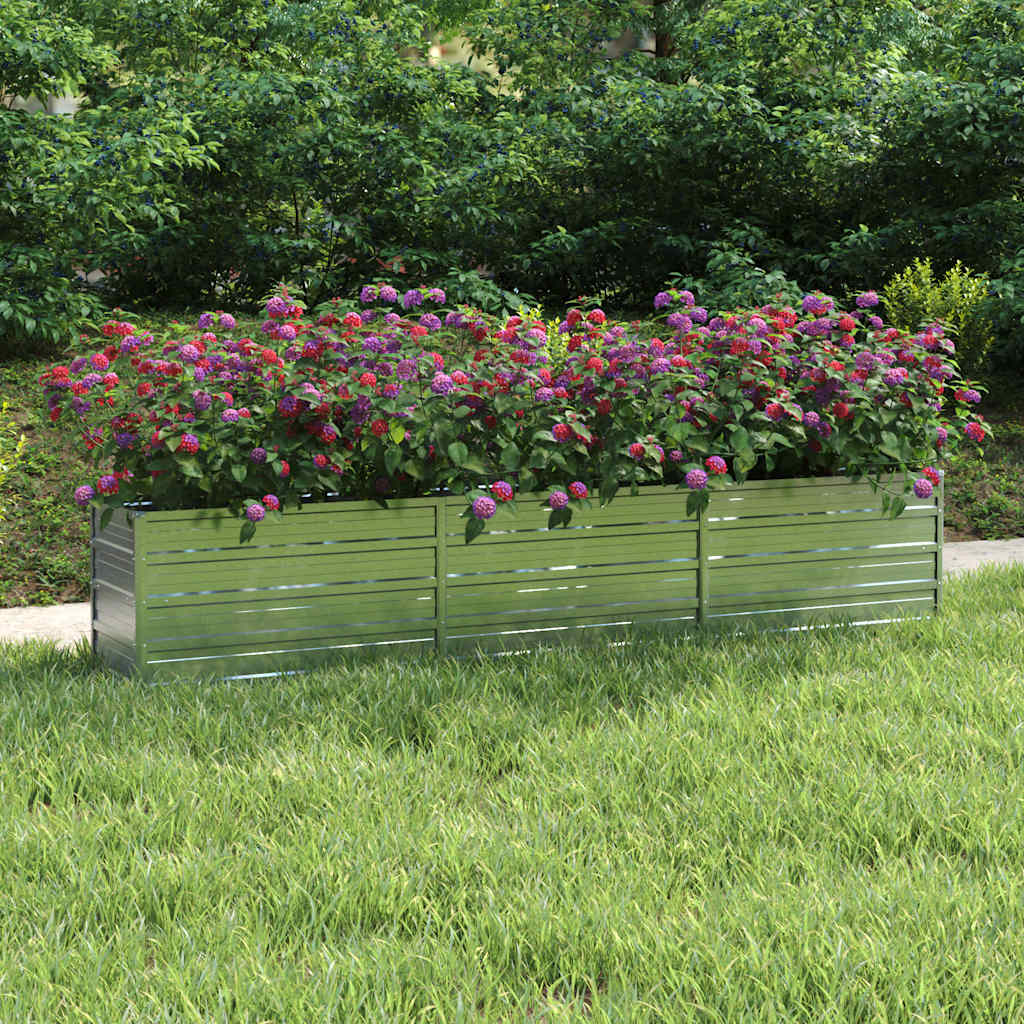vidaXL Carré potager de jardin 240x40x45 cm en acier galvanisé argenté
