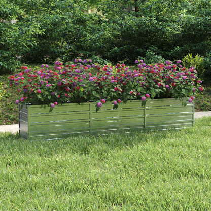 vidaXL Carré potager de jardin 240x40x45 cm en acier galvanisé argenté