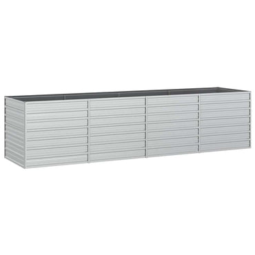 vidaXL Jardinière surélevée de jardin 320x80x77 cm Acier galvanisé Argenté