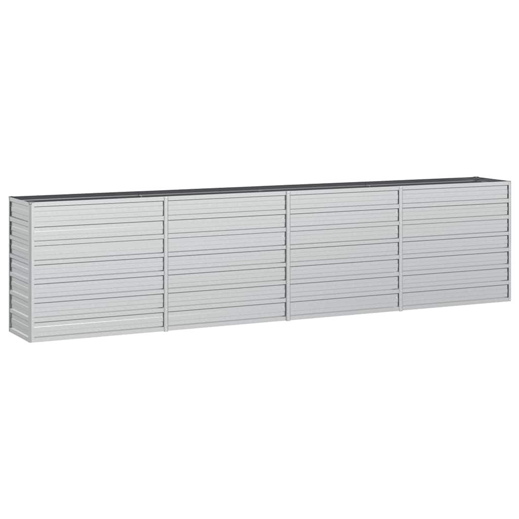 vidaXL Carré potager de jardin 320x40x77 cm Acier galvanisé Argenté