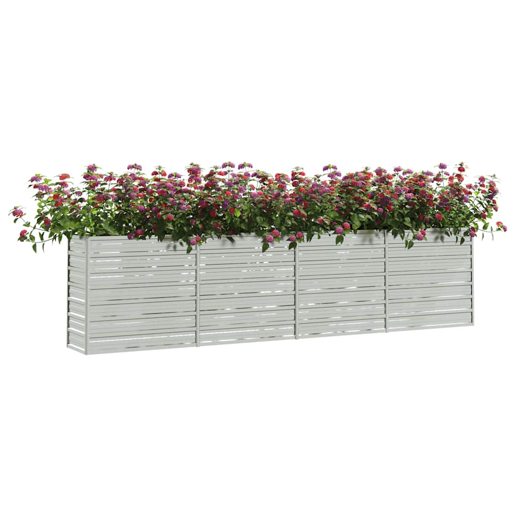 vidaXL Carré potager de jardin 320x40x77 cm Acier galvanisé Argenté