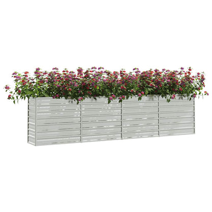 vidaXL Carré potager de jardin 320x40x77 cm Acier galvanisé Argenté