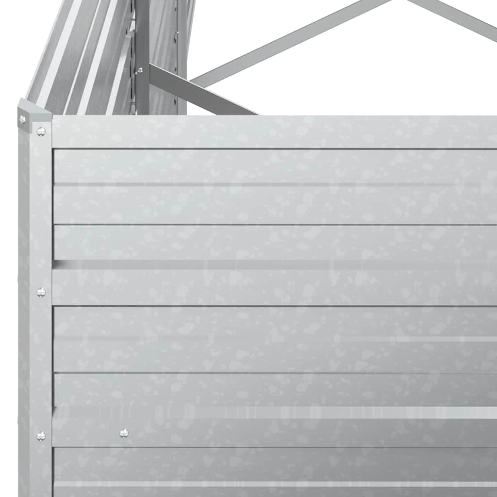 vidaXL Carré potager de jardin 320x40x77 cm Acier galvanisé Argenté