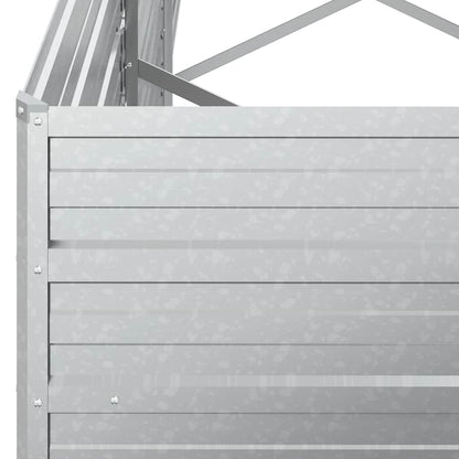 vidaXL Carré potager de jardin 320x40x77 cm Acier galvanisé Argenté