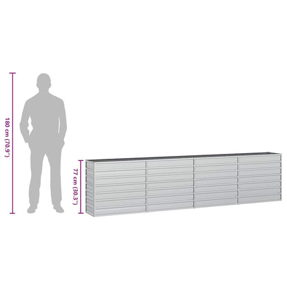 vidaXL Carré potager de jardin 320x40x77 cm Acier galvanisé Argenté