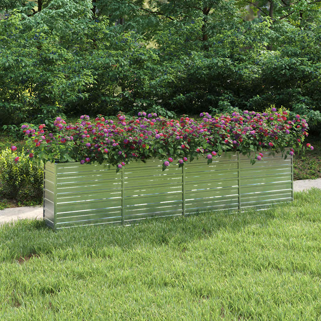 vidaXL Carré potager de jardin 320x40x77 cm Acier galvanisé Argenté