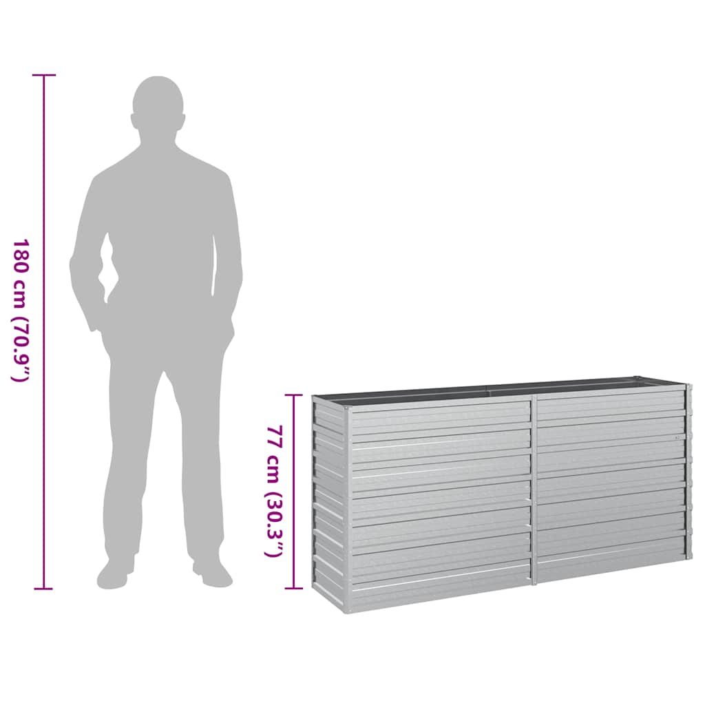 vidaXL Garten-Hochbeet 160x40x77 cm Verzinkter Stahl Silber