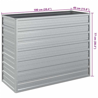 vidaXL Garten-Hochbeet 100x40x77 cm Verzinkter Stahl Silber