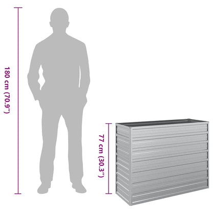 vidaXL Garten-Hochbeet 100x40x77 cm Verzinkter Stahl Silber