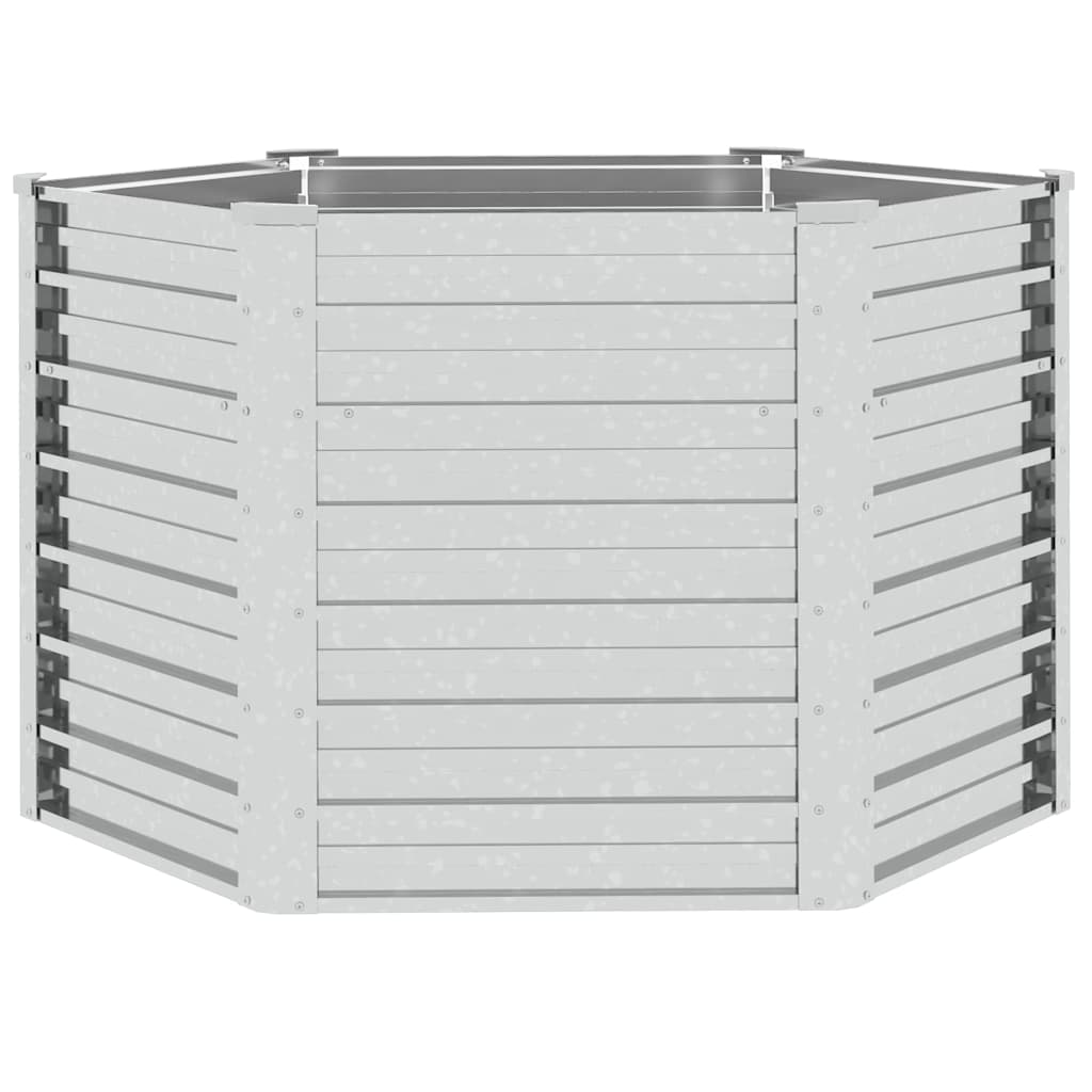 vidaXL Garten-Hochbeet 129x77 cm Verzinkter Stahl Silber