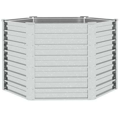 vidaXL Garten-Hochbeet 129x77 cm Verzinkter Stahl Silber