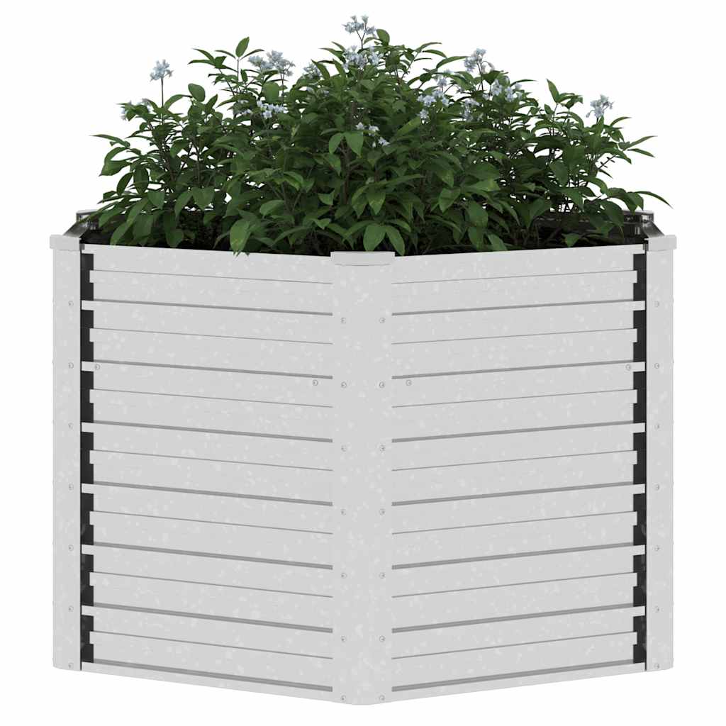 vidaXL Garten-Hochbeet 129x77 cm Verzinkter Stahl Silber