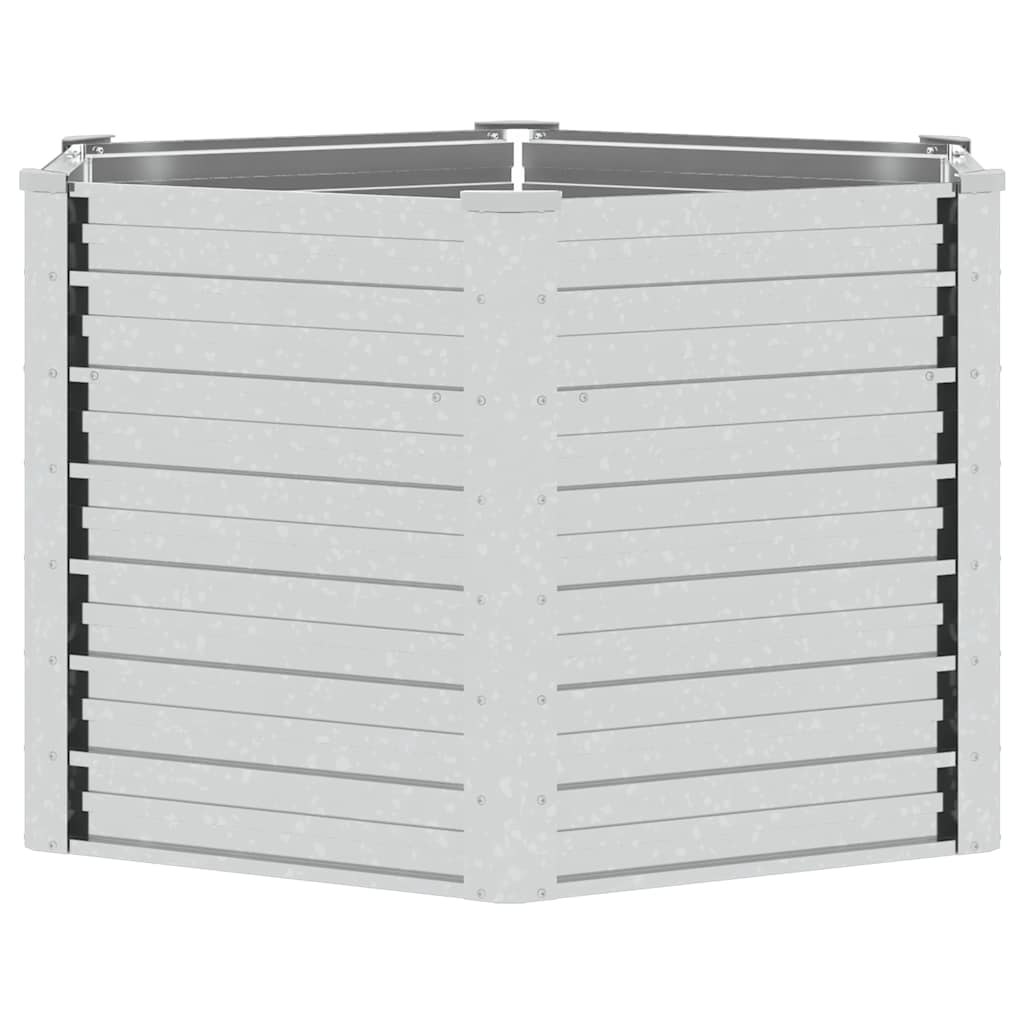 vidaXL Garten-Hochbeet 129x77 cm Verzinkter Stahl Silber