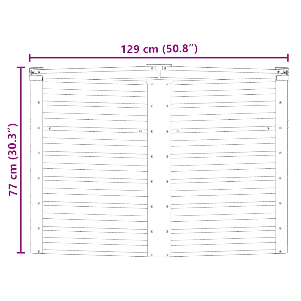 vidaXL Garten-Hochbeet 129x77 cm Verzinkter Stahl Silber