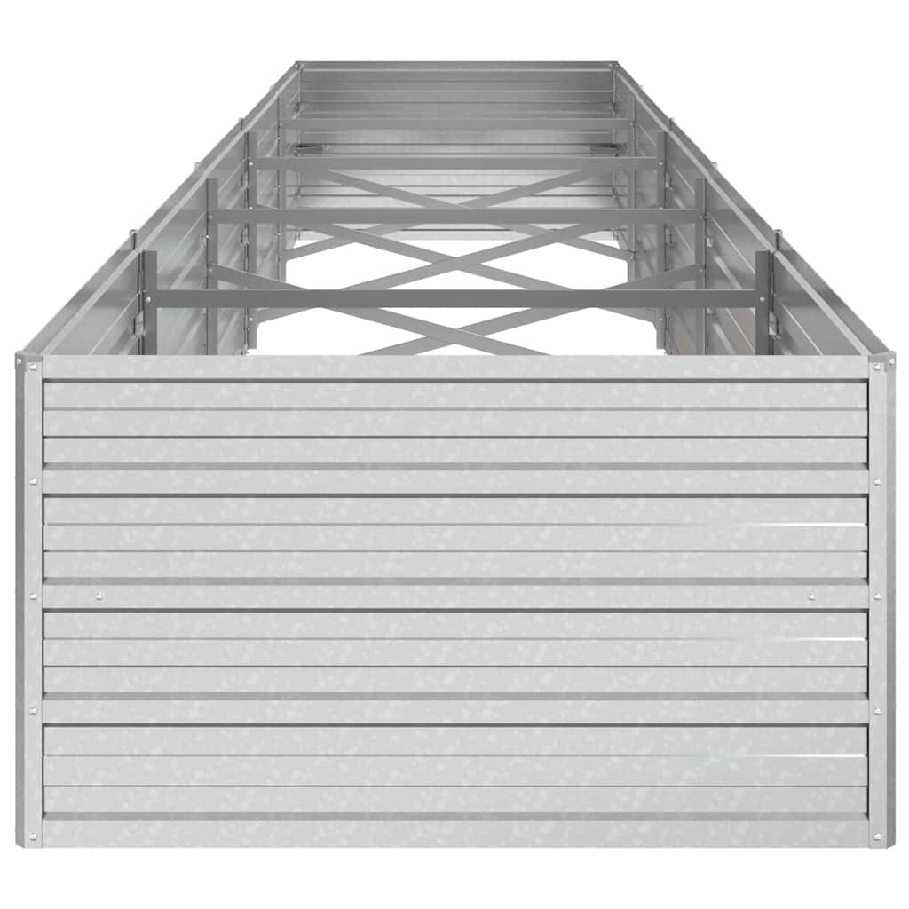 vidaXL Garten-Hochbeet 400x80x45 cm Verzinkter Stahl Silber