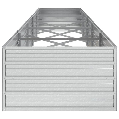 vidaXL Garten-Hochbeet 400x80x45 cm Verzinkter Stahl Silber