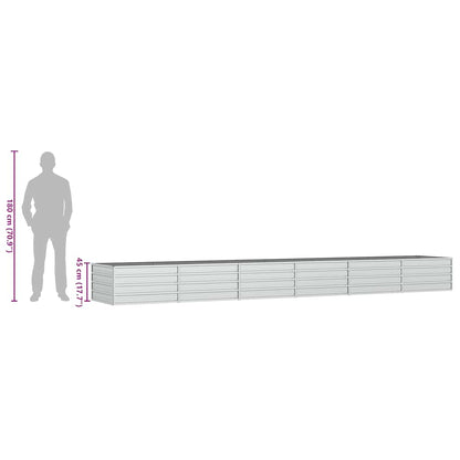 vidaXL Garten-Hochbeet 480x80x45 cm Verzinkter Stahl Silber