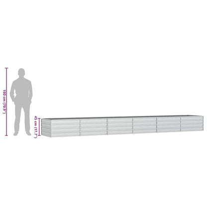 vidaXL Garten-Hochbeet 480x80x77 cm Verzinkter Stahl Silber