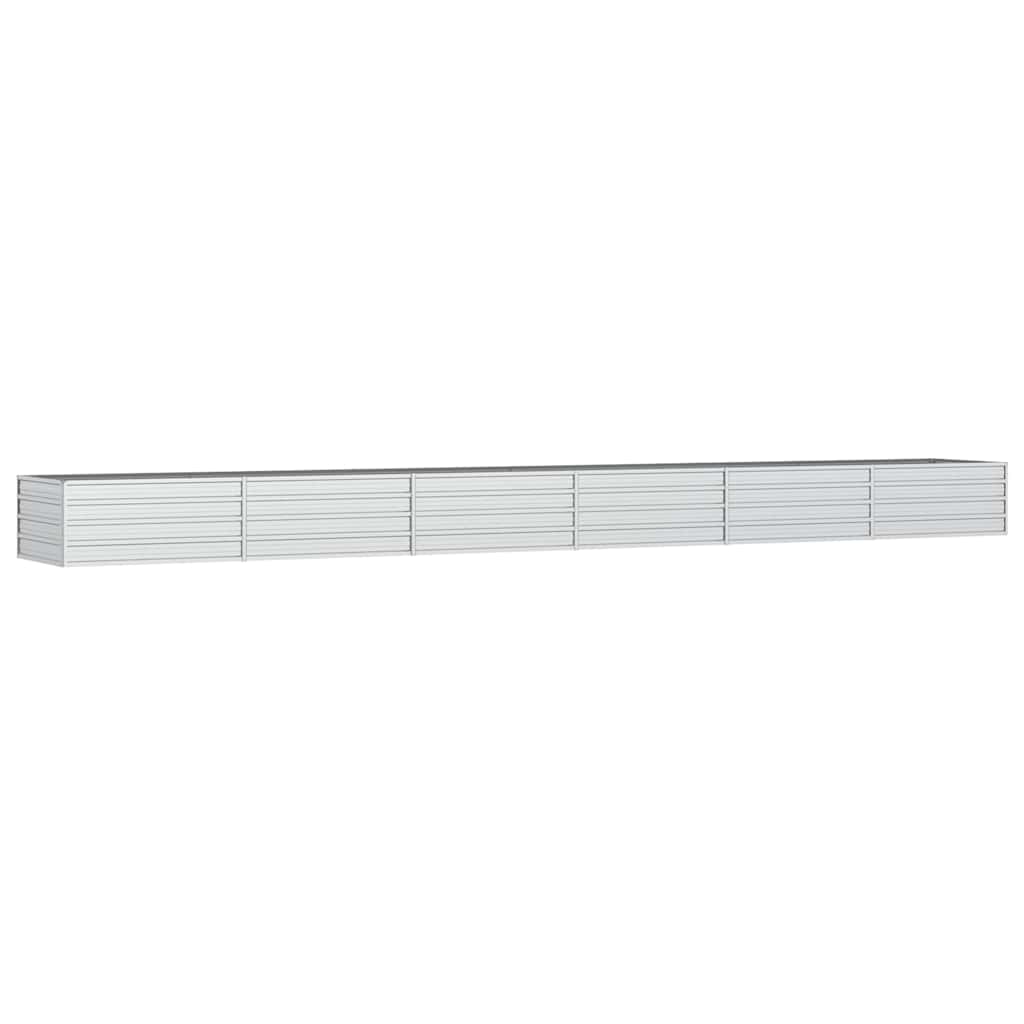 vidaXL Garten-Hochbeet 600x80x45 cm Verzinkter Stahl Silber
