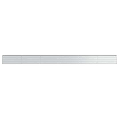 vidaXL Garten-Hochbeet 600x80x45 cm Verzinkter Stahl Silber