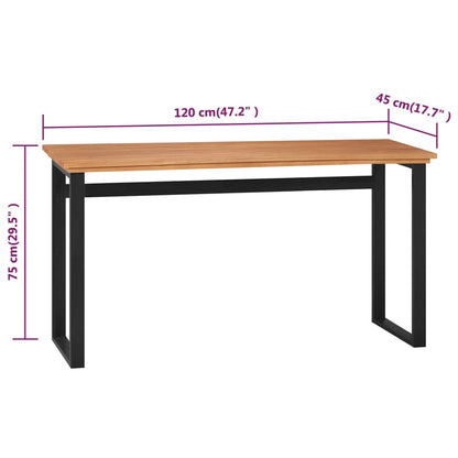 vidaXL Schreibtisch 120x45x75 cm Massivholz Teak