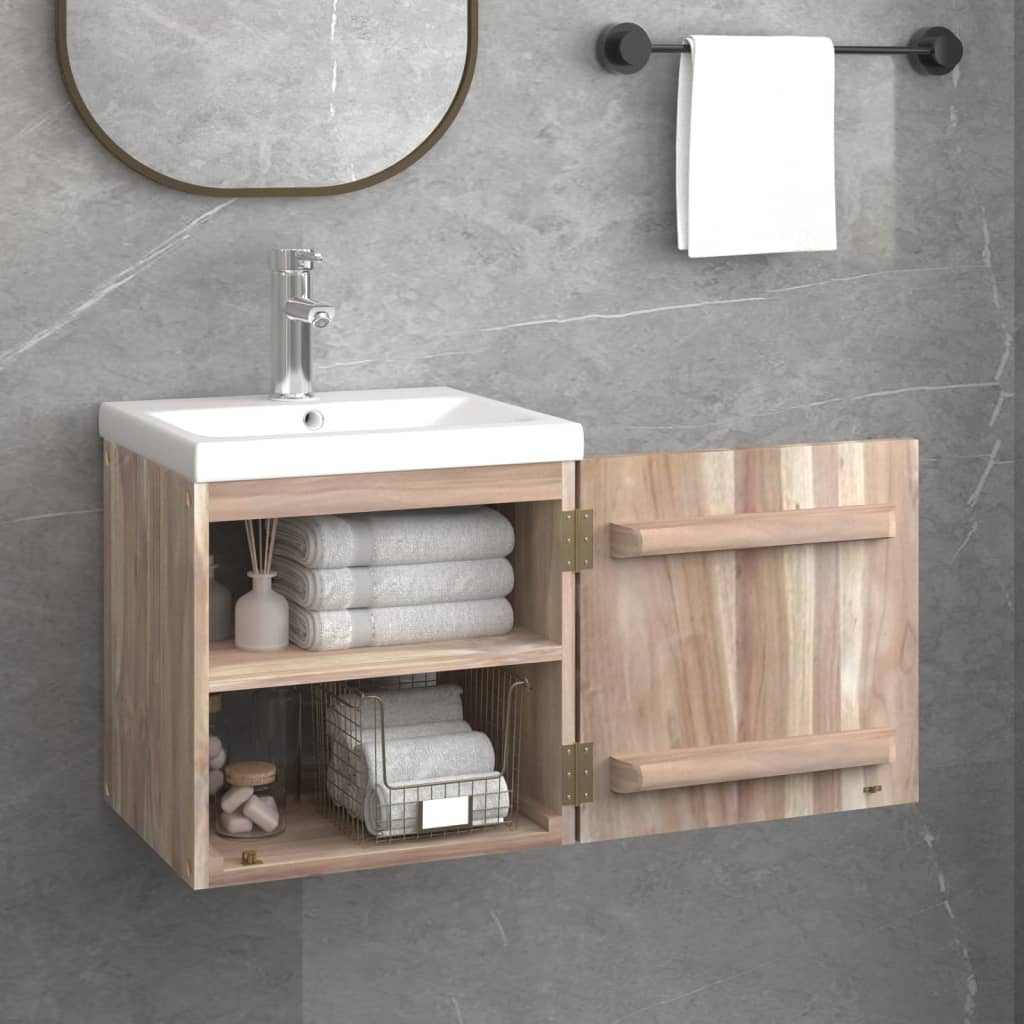 vidaXL Armoire de salle de bain murale 41x38x40 cm teck massif