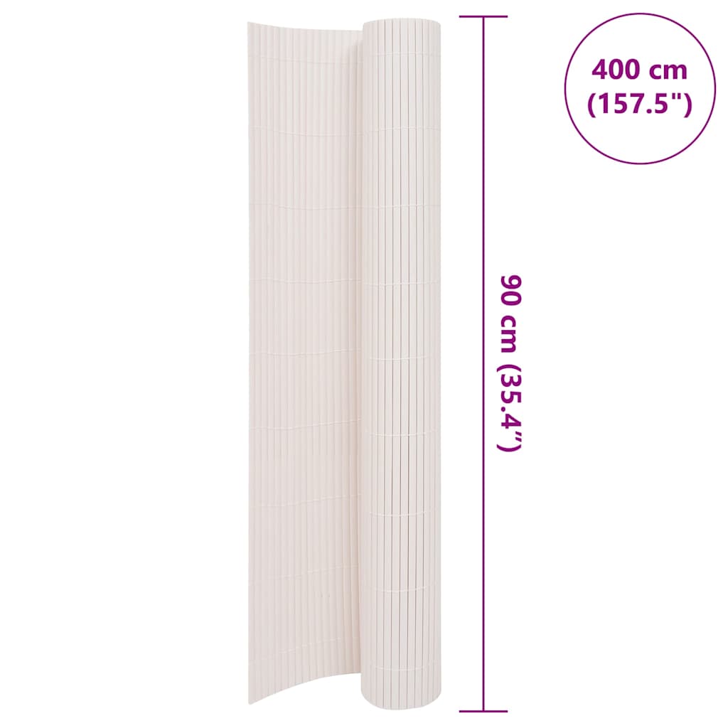 vidaXL Clôture de jardin double face 90x400 cm Blanc