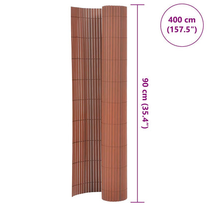 vidaXL Clôture de jardin double face 90x400 cm Marron