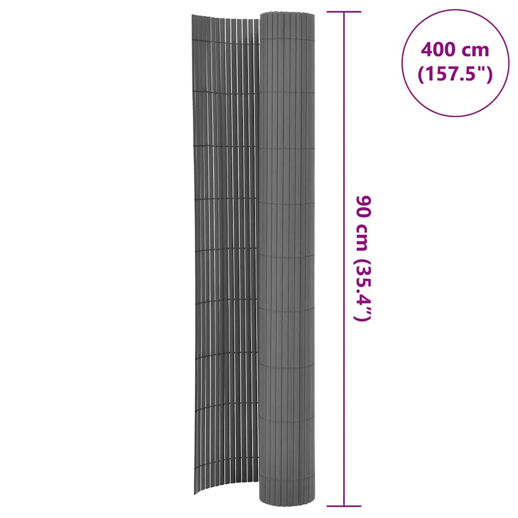 vidaXL Clôture de Jardin Double Face 90x400 cm Gris