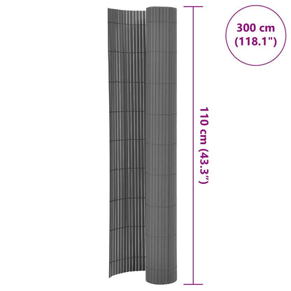 vidaXL Clôture de Jardin Double Face 110x300 cm Gris