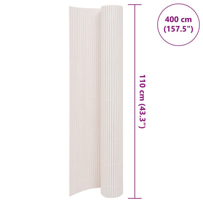 vidaXL Clôture de jardin double face 110x400 cm Blanc