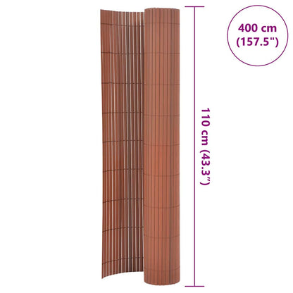 vidaXL Clôture de jardin double face 110x400 cm Marron
