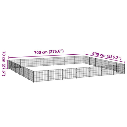 Hundezwinger Schwarz 42 m² Stahl
