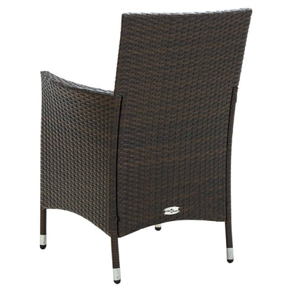 vidaXL Chaises de jardin avec coussins d'assise 2 pcs Résine tressée Marron