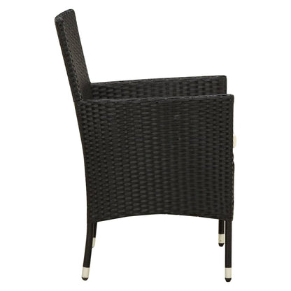 vidaXL Chaises de jardin avec coussins 2 pcs Résine tressée Noir