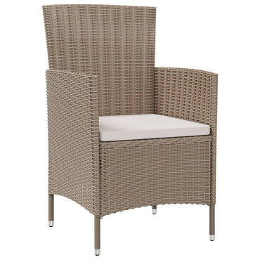 vidaXL Gartenstühle mit Kissen 2 Stk. Poly Rattan Beige