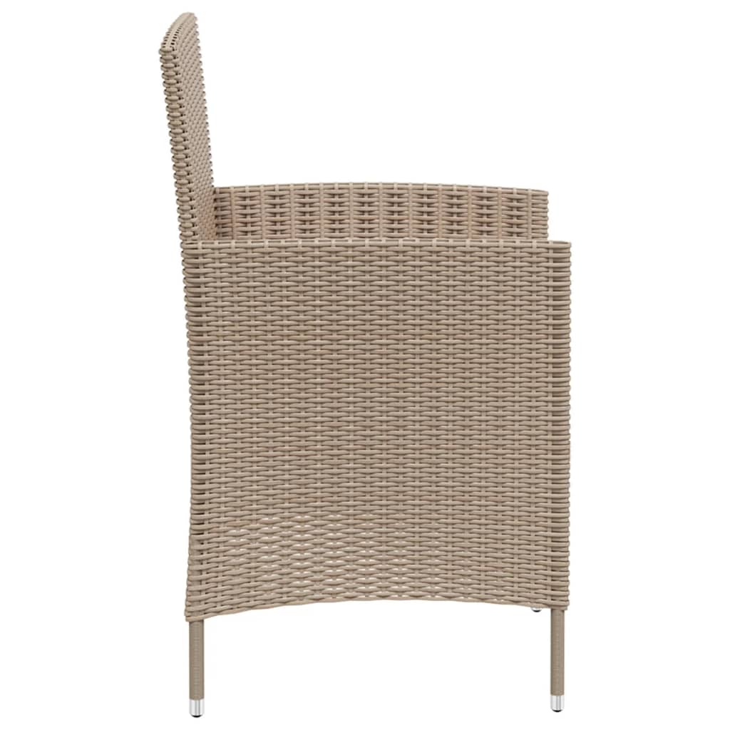 vidaXL Gartenstühle mit Kissen 2 Stk. Poly Rattan Beige
