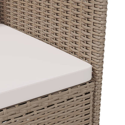 vidaXL Gartenstühle mit Kissen 2 Stk. Poly Rattan Beige