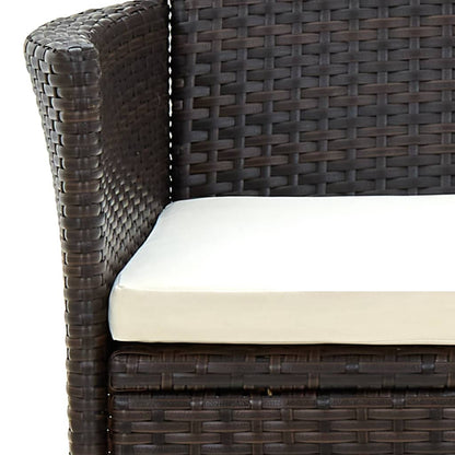 vidaXL Gartenstühle mit Sitzpolster 4 Stk. Poly Rattan Braun