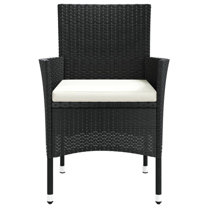 vidaXL Chaises de jardin avec coussins 4 pcs Résine tressée Noir