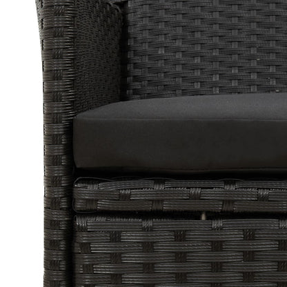 vidaXL Gartenstühle mit Kissen 4 Stk. Poly Rattan Schwarz