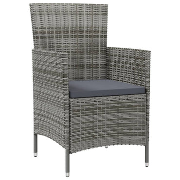 vidaXL Gartenstühle mit Kissen 4 Stk. Poly Rattan Grau