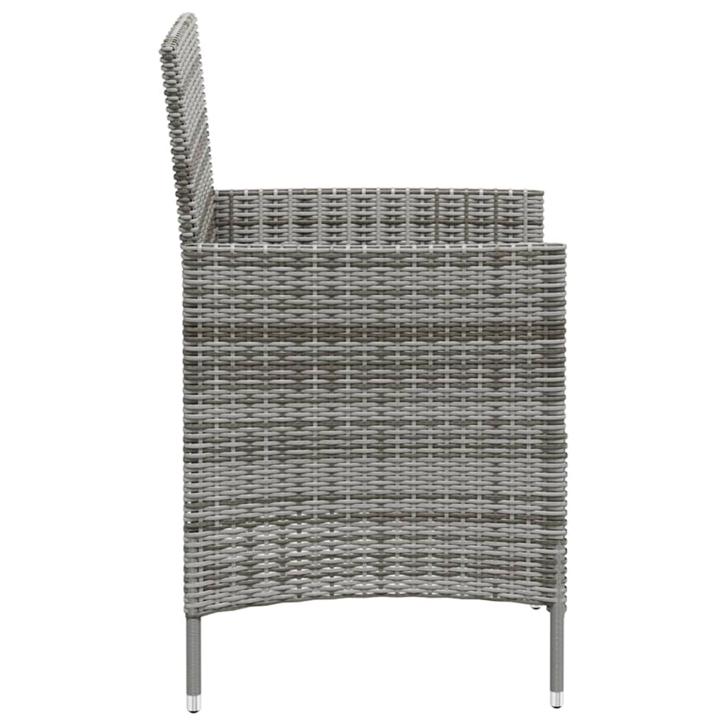 vidaXL Gartenstühle mit Kissen 4 Stk. Poly Rattan Grau