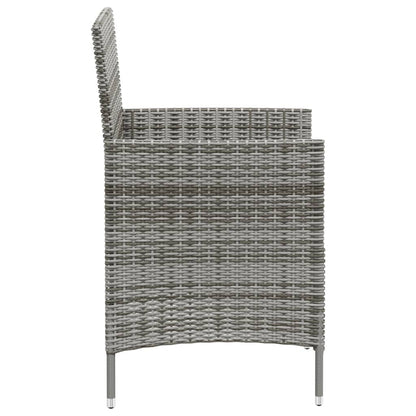 vidaXL Gartenstühle mit Kissen 4 Stk. Poly Rattan Grau