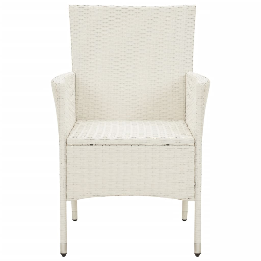 vidaXL Chaises de jardin avec coussins 4 pcs Résine tressée Blanc