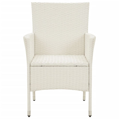 vidaXL Chaises de jardin avec coussins 4 pcs Résine tressée Blanc