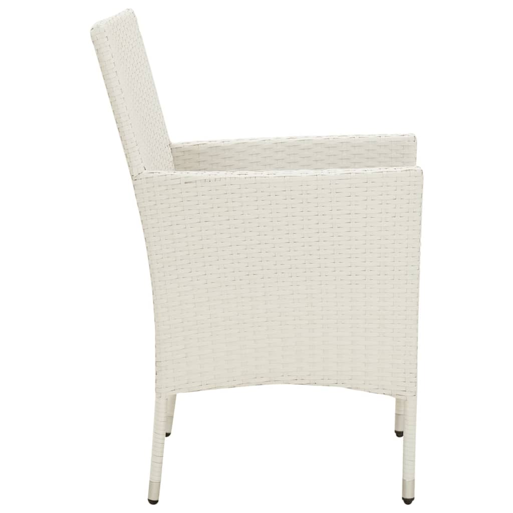 vidaXL Chaises de jardin avec coussins 4 pcs Résine tressée Blanc
