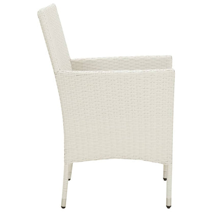 vidaXL Chaises de jardin avec coussins 4 pcs Résine tressée Blanc