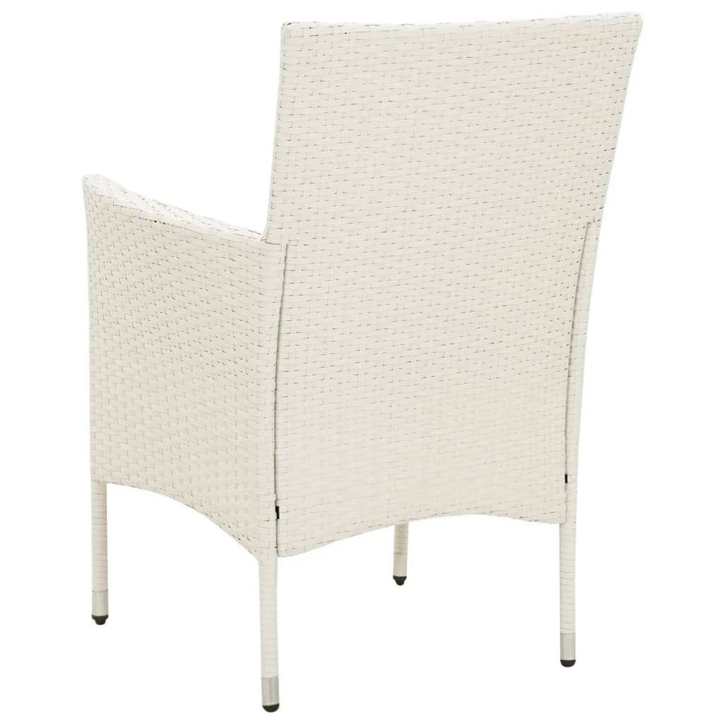 vidaXL Chaises de jardin avec coussins 4 pcs Résine tressée Blanc