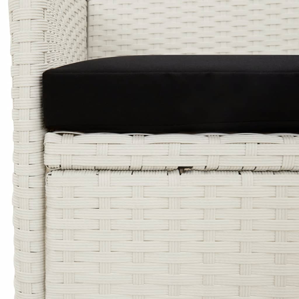 vidaXL Chaises de jardin avec coussins 4 pcs Résine tressée Blanc